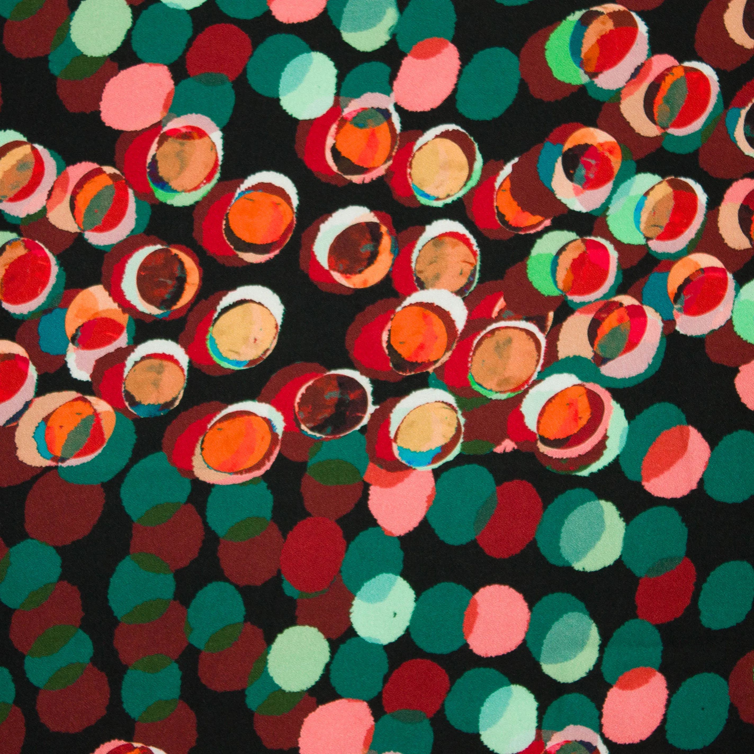 Viscose multicolor met bollen